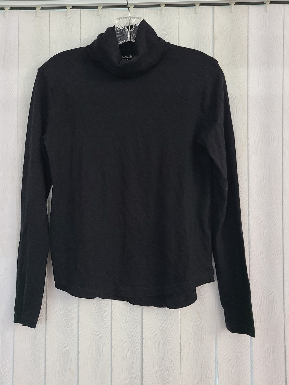 Madewell Sz S Black Lightweight Stretchy Minimalist Layering Turtleneck Top